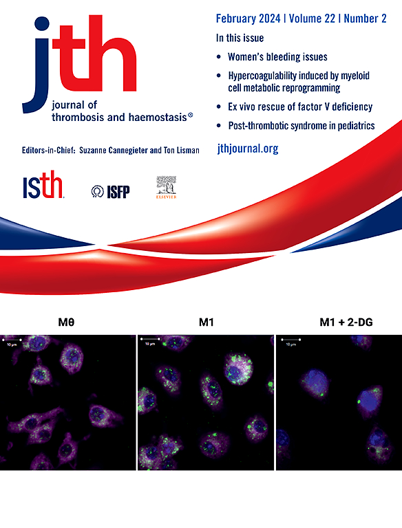 Go to journal home page - Journal of Thrombosis and Haemostasis